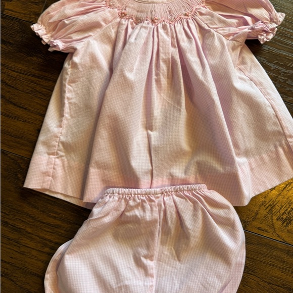 Petit Ami Other - Girls Petit Ami Smocked Pink Flowers Pearls Party Portrait Church Dress Newborn